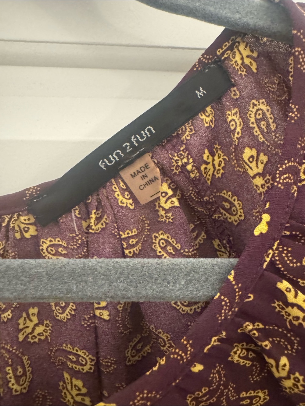 fun 2 fun Maroon Tunic with Yellow Leaf Print - Picture 2 of 2